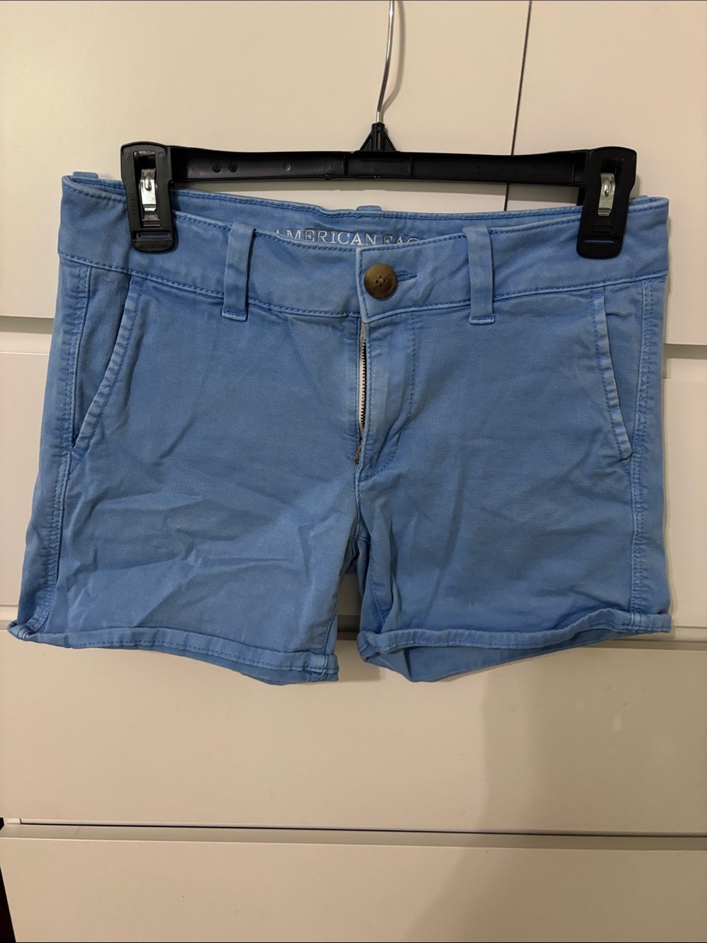 American Eagle Outfitters Light Blue Cotton Blend Women's Shorts